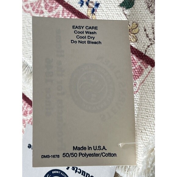 NEW with Tags Vintage Stevens Linen Placemats Napkins Runner Flowers Made in USA - Picture 7 of 9